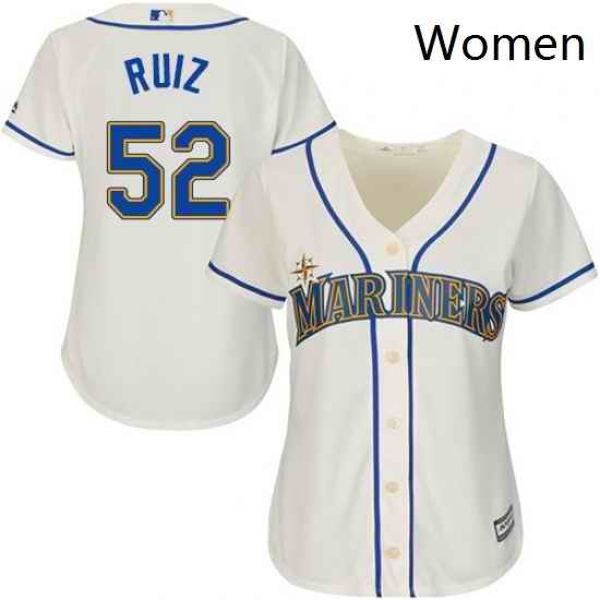 Womens Majestic Seattle Mariners 52 Carlos Ruiz Replica Cream Alternate Cool Base MLB Jersey